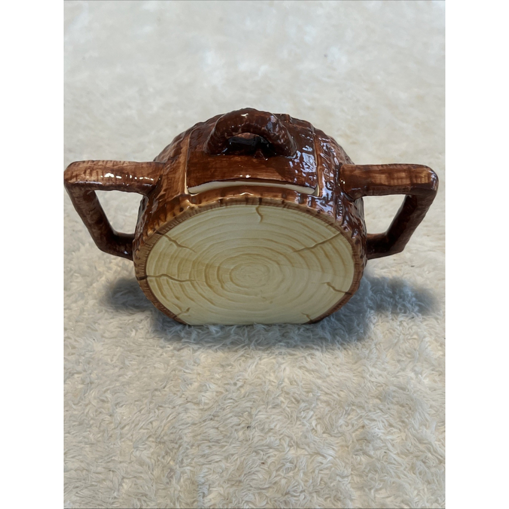 Fitz & Floyd 1993 The Sugar Pine Ceramic Log Cabin Sugar Bowl | Rustic Lodge - Picture 15 of 16